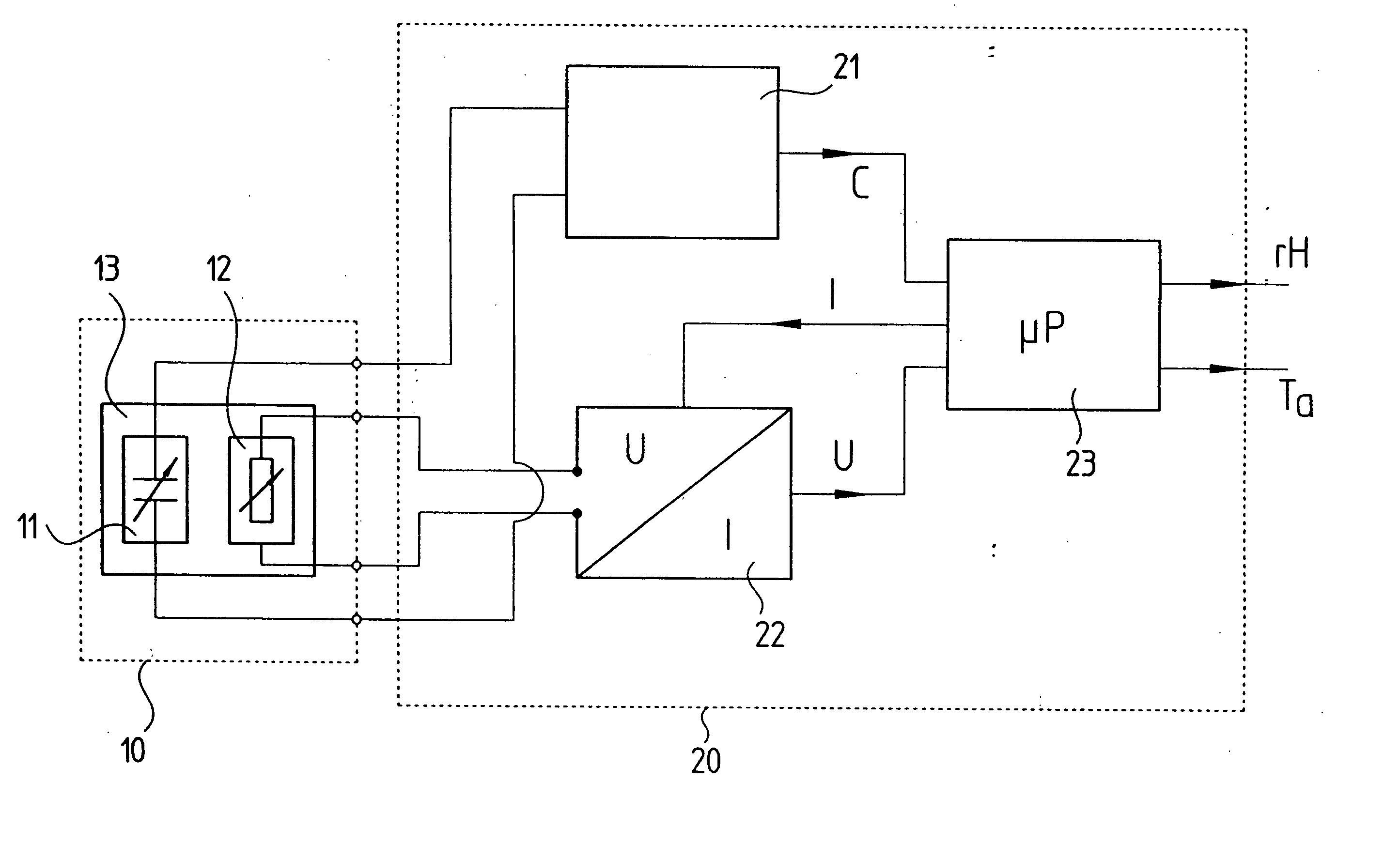 Method and device for measuring humidity