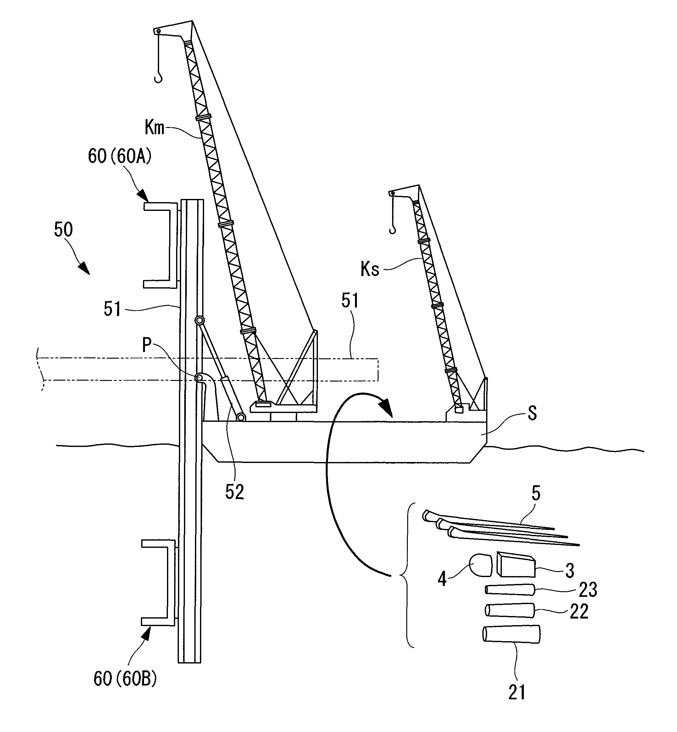 Construction method and construction apparatus for offshore wind turbine generator