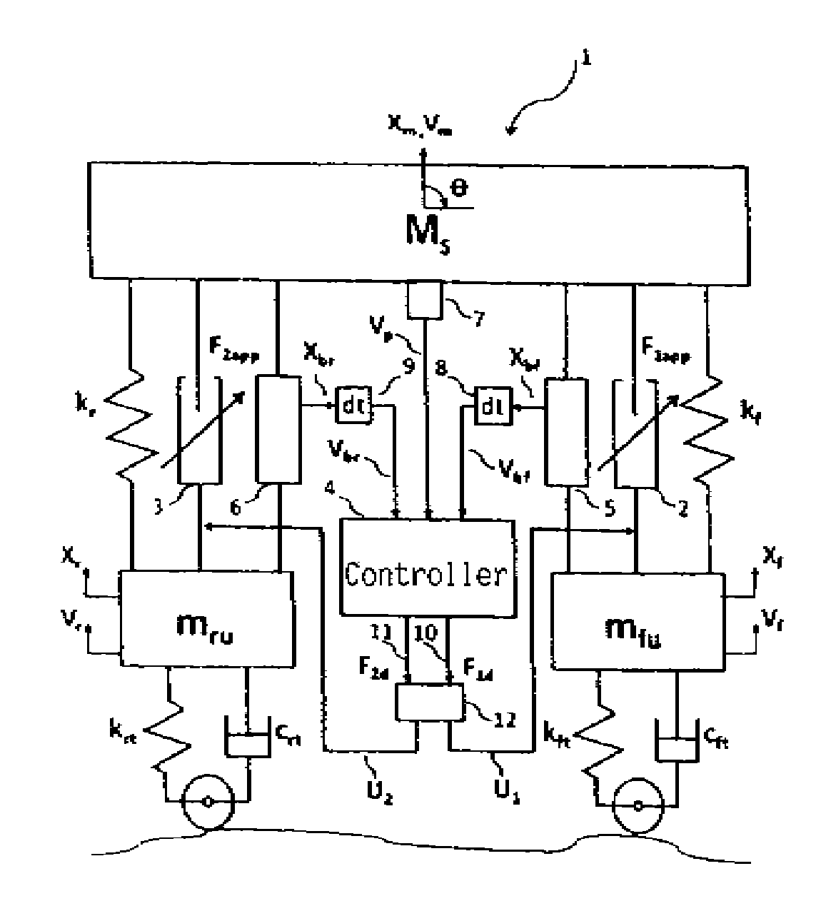 Method and apparatus for controlling a semi-active suspension system for motorcycles