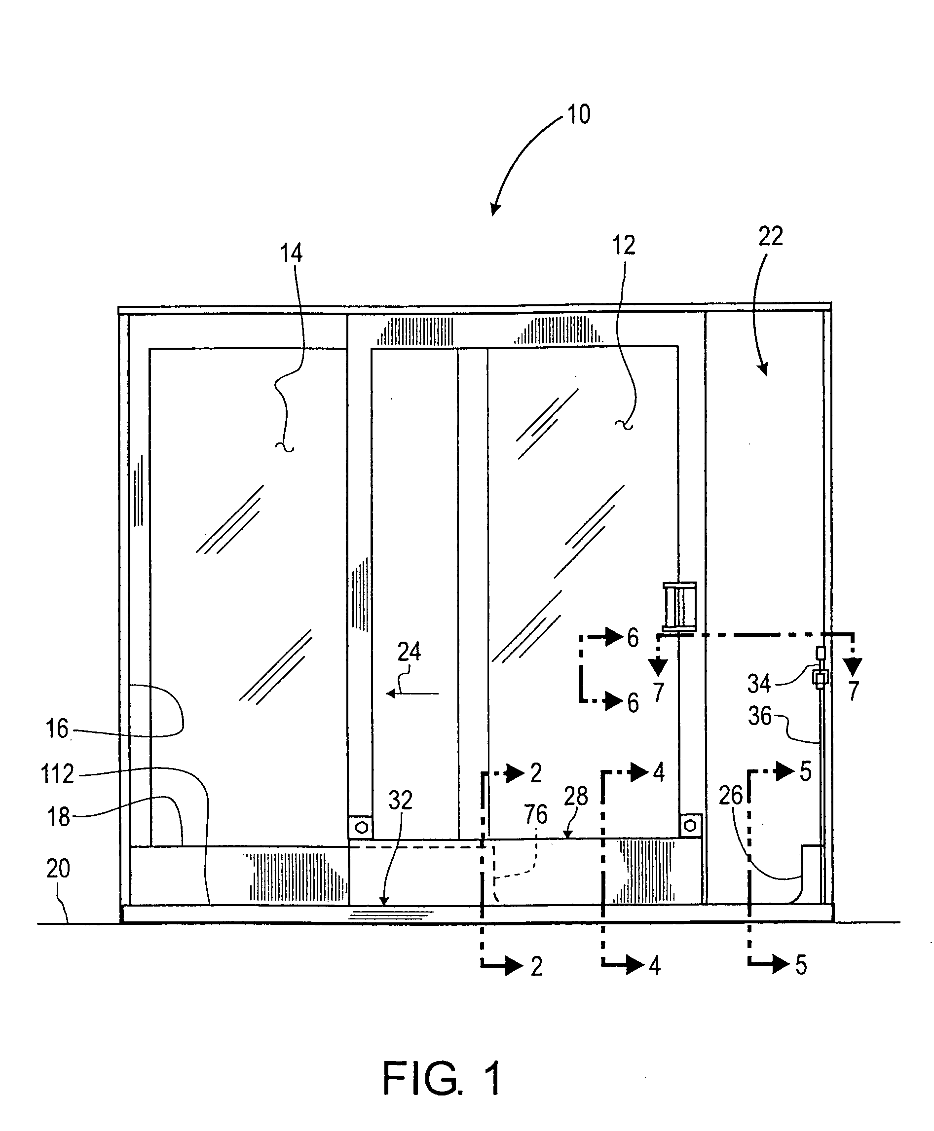 Assembly providing a water restrictive barrier and an unobstructed passageway for a doorway