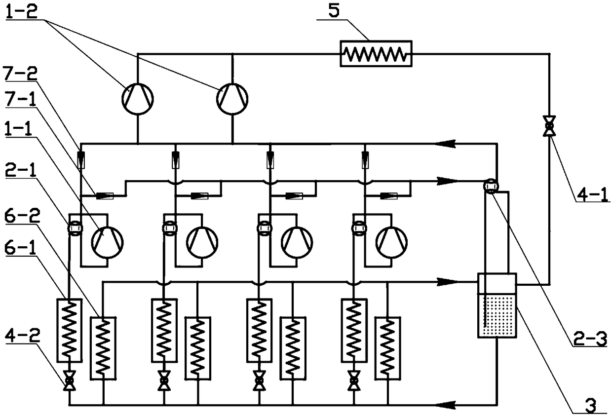 Operation method of two-stage-throttling intermediate complete cooling type refrigeration system and two-stage-throttling intermediate complete cooling type refrigeration system