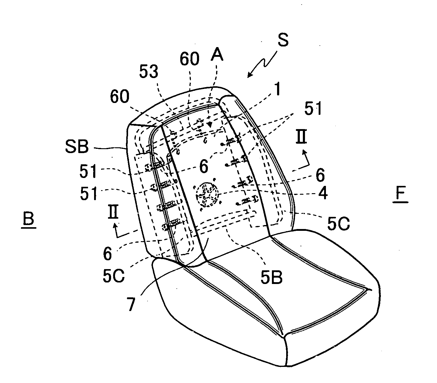 Acoustic structure of seat back