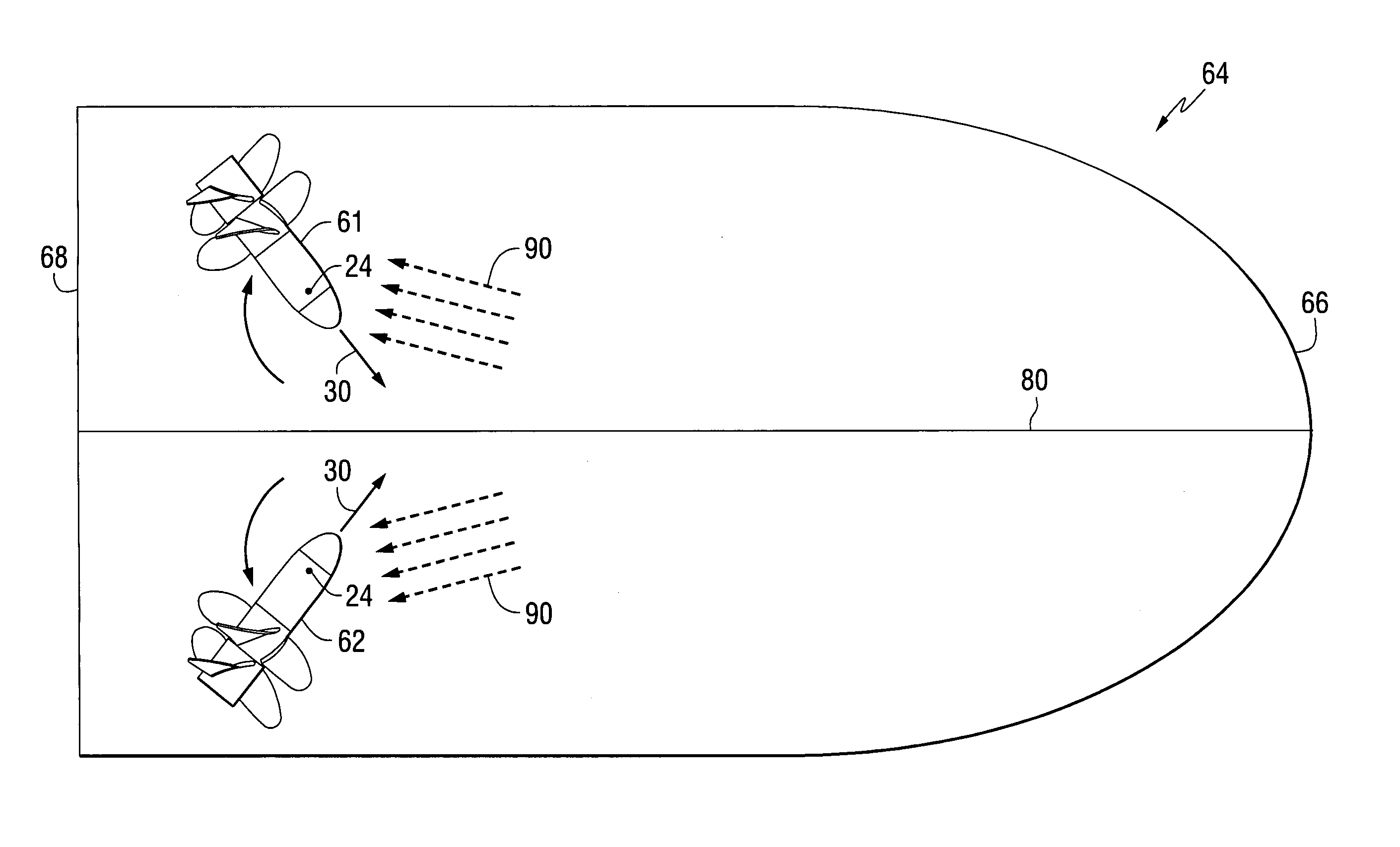 Method for braking a vessel with two marine propulsion devices