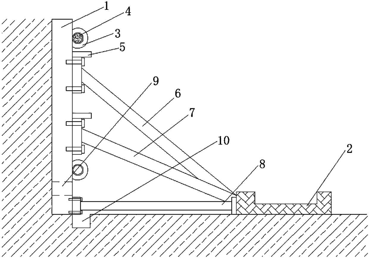 A safety support structure for building pit foundation construction