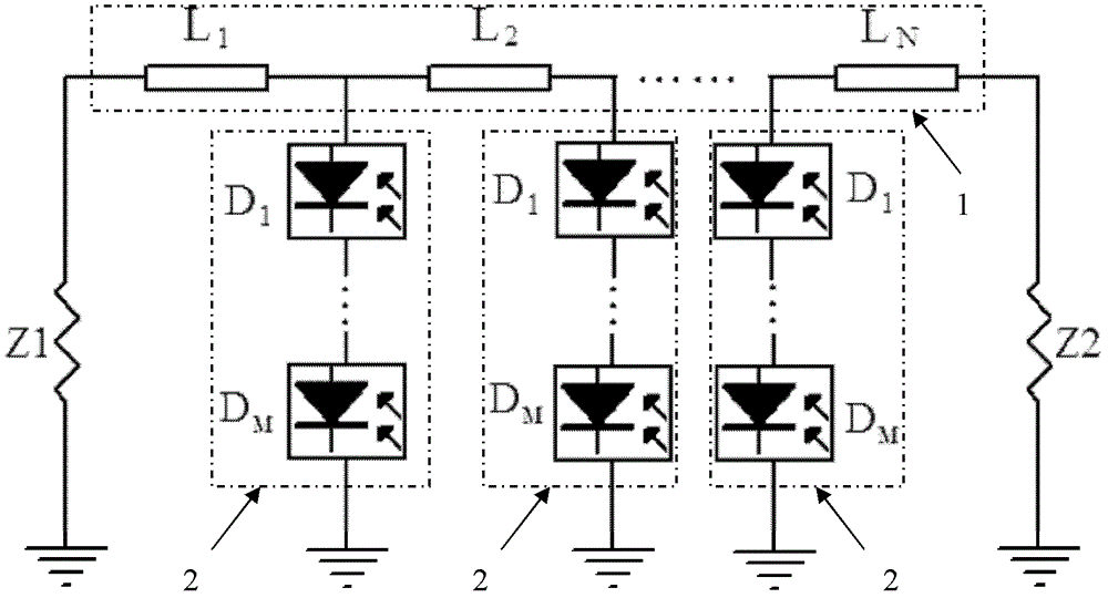 Photovoltaic millimeter wave power synthesis circuit