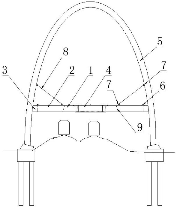 Arch-supported cable-stayed bridge beam vertical rotating and lowering closure method and bridge structure used in cooperation with same