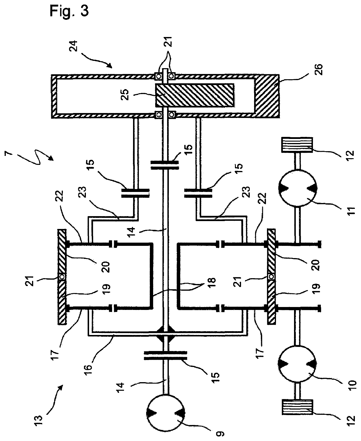 Device for generating vibrations, ground compaction machine, and method of operating