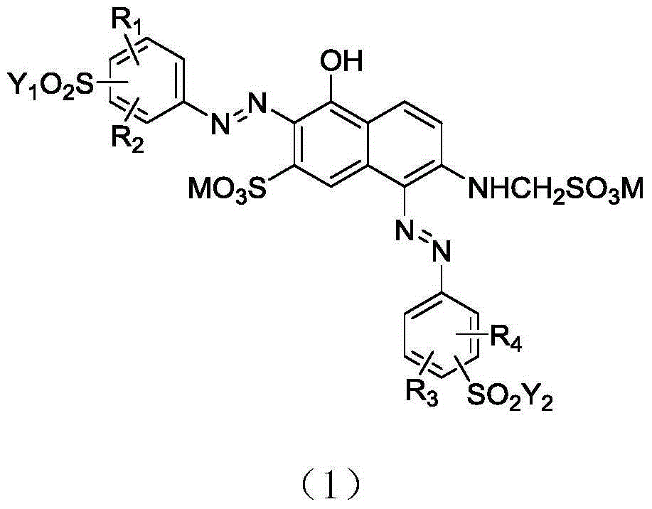 Red reactive dye and preparation method thereof