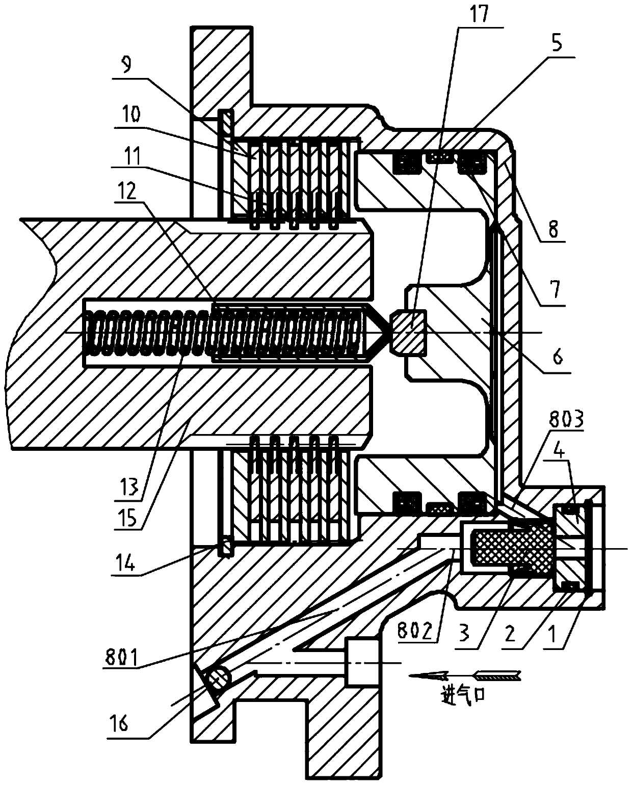 Integral low-latency intermediate shaft brake