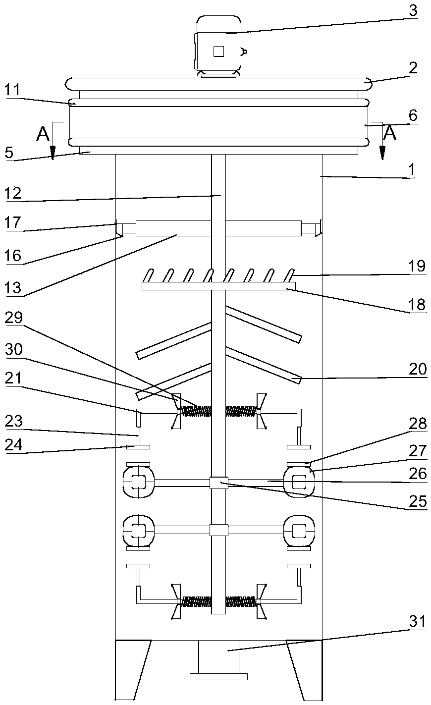 Paint tank homogenizing device for highway pavement mark scraper