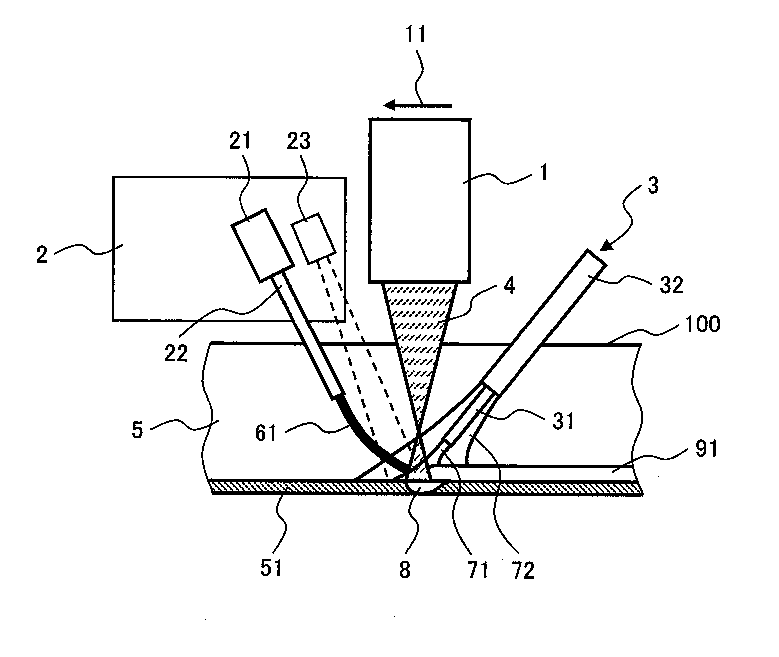 Laser narrow groove welding apparatus and welding method