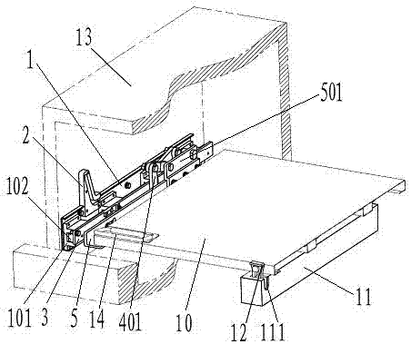 Angle sliding rail connecting rod device