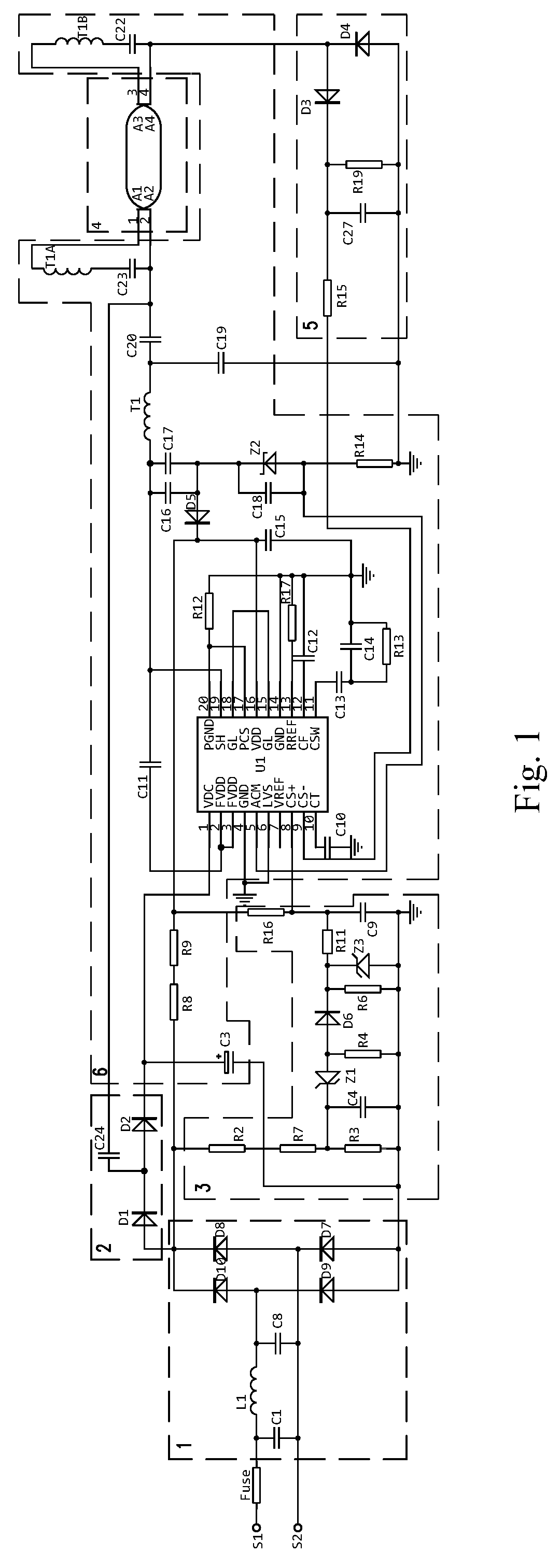 Stepless dimming fluorescent lamp and ballast thereof