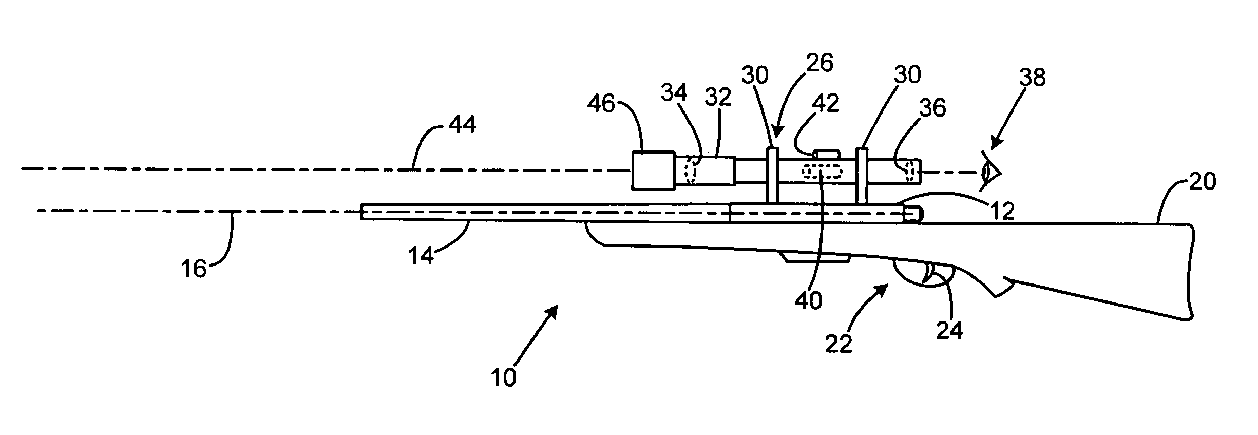 Riflescope with image stabilization