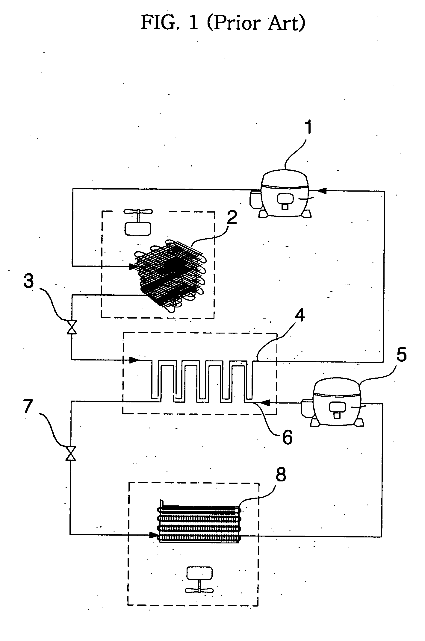 Hybrid cooling system, and refrigerator and freezer using the same