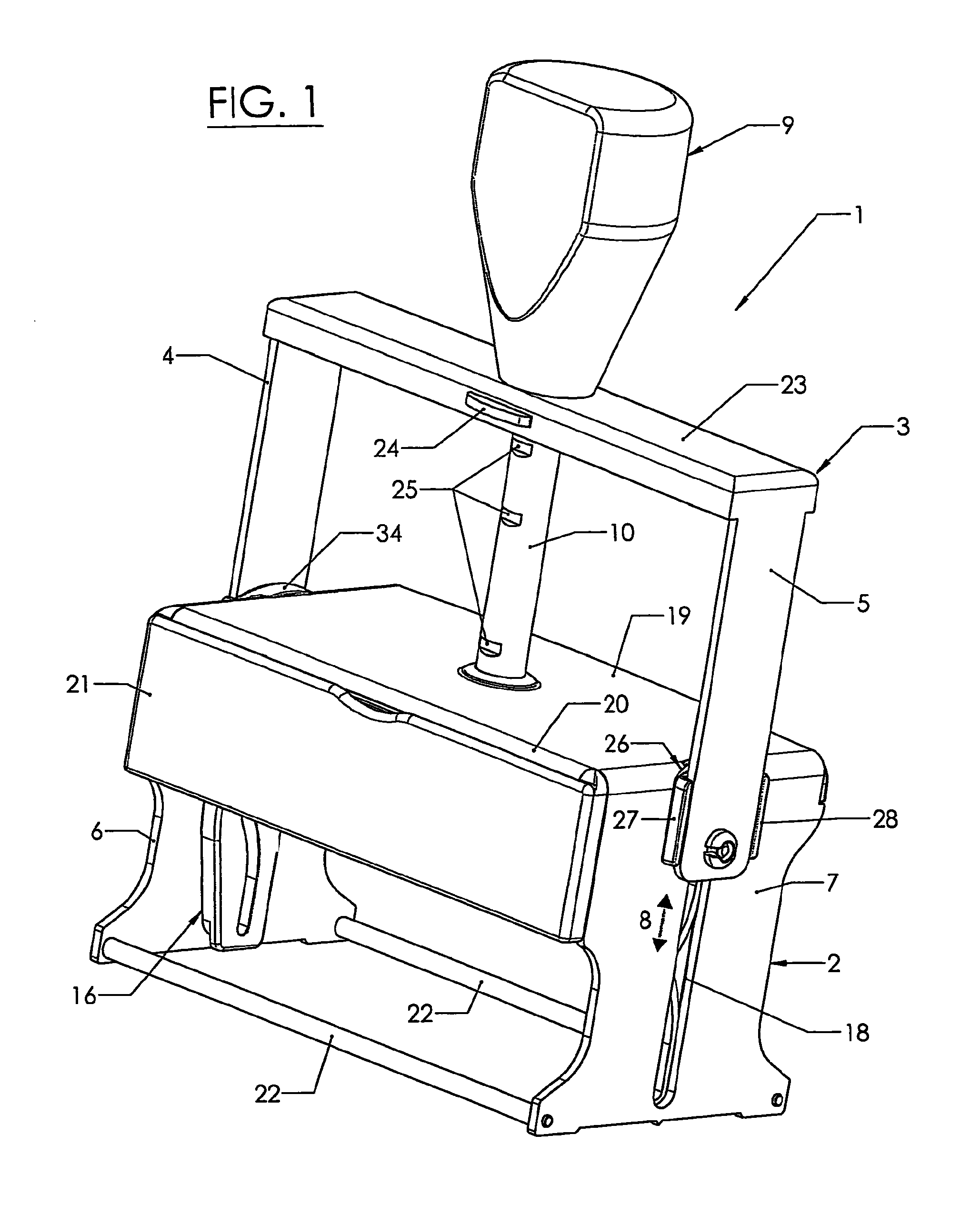 Self-inking hand stamp