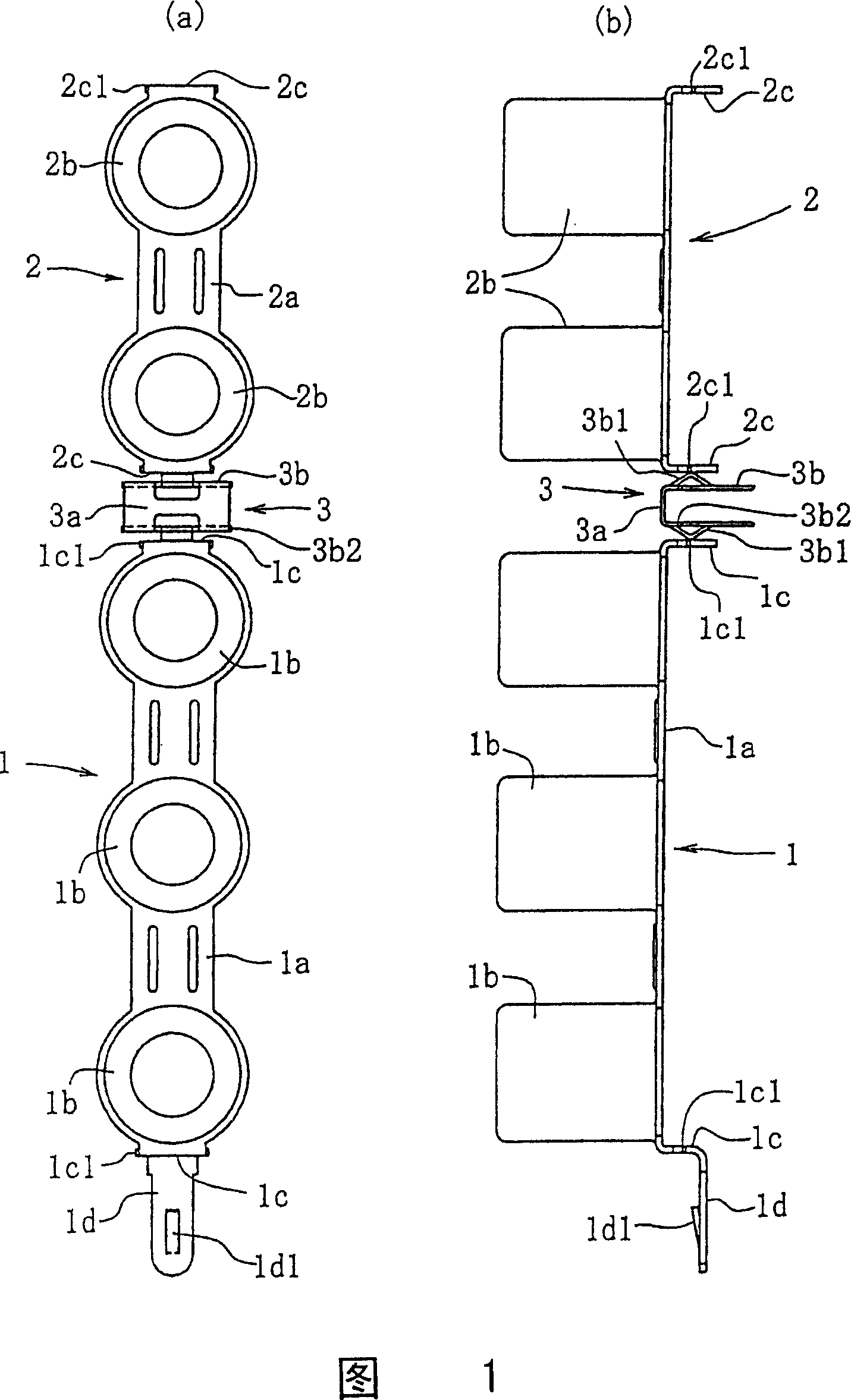 Connecting structure of grounded fitting for stitch jack board