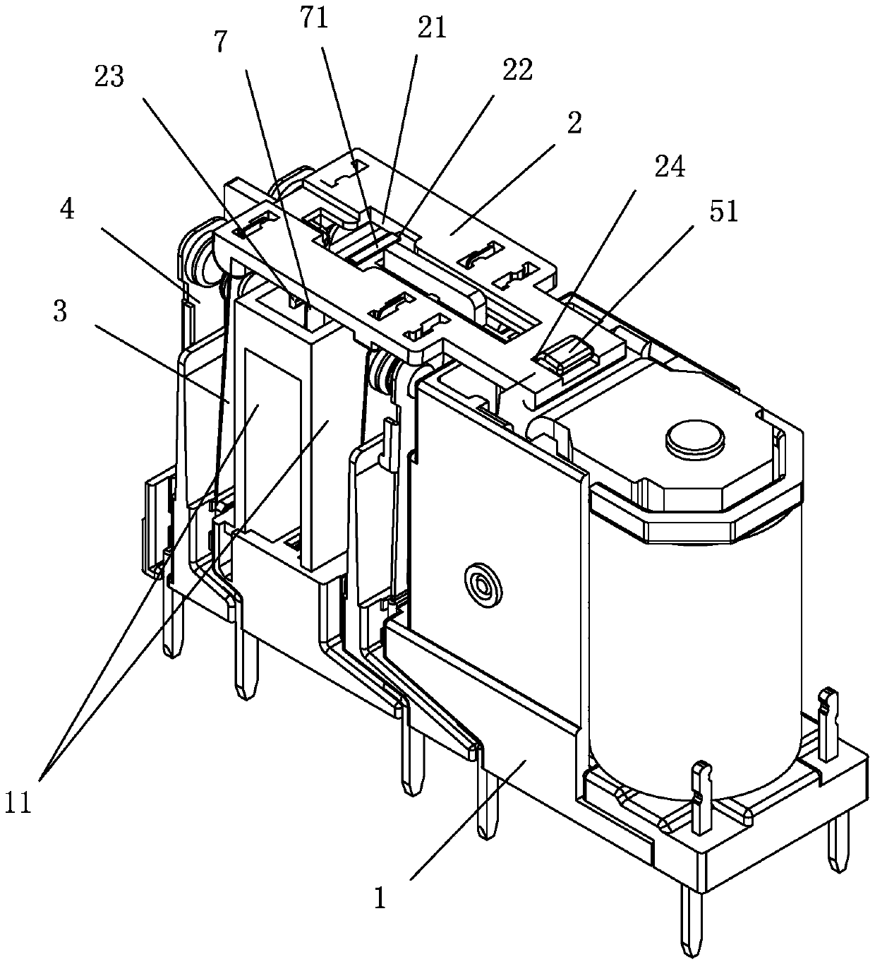 Multi-group contact electromagnetic relay with impact resistance and fall resistance