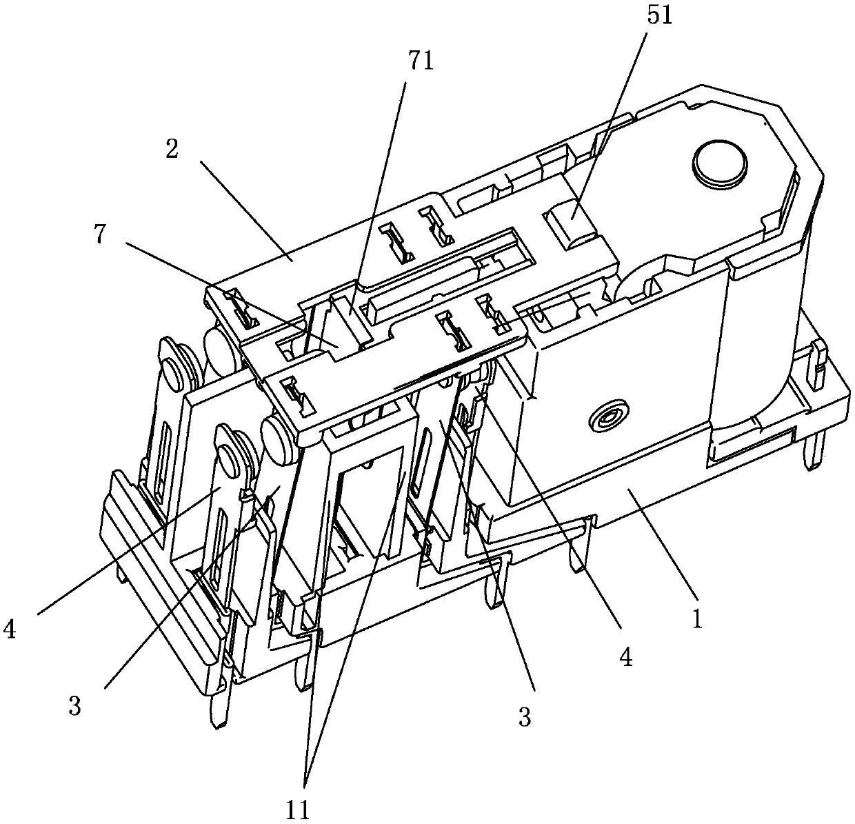 Multi-group contact electromagnetic relay with impact resistance and fall resistance