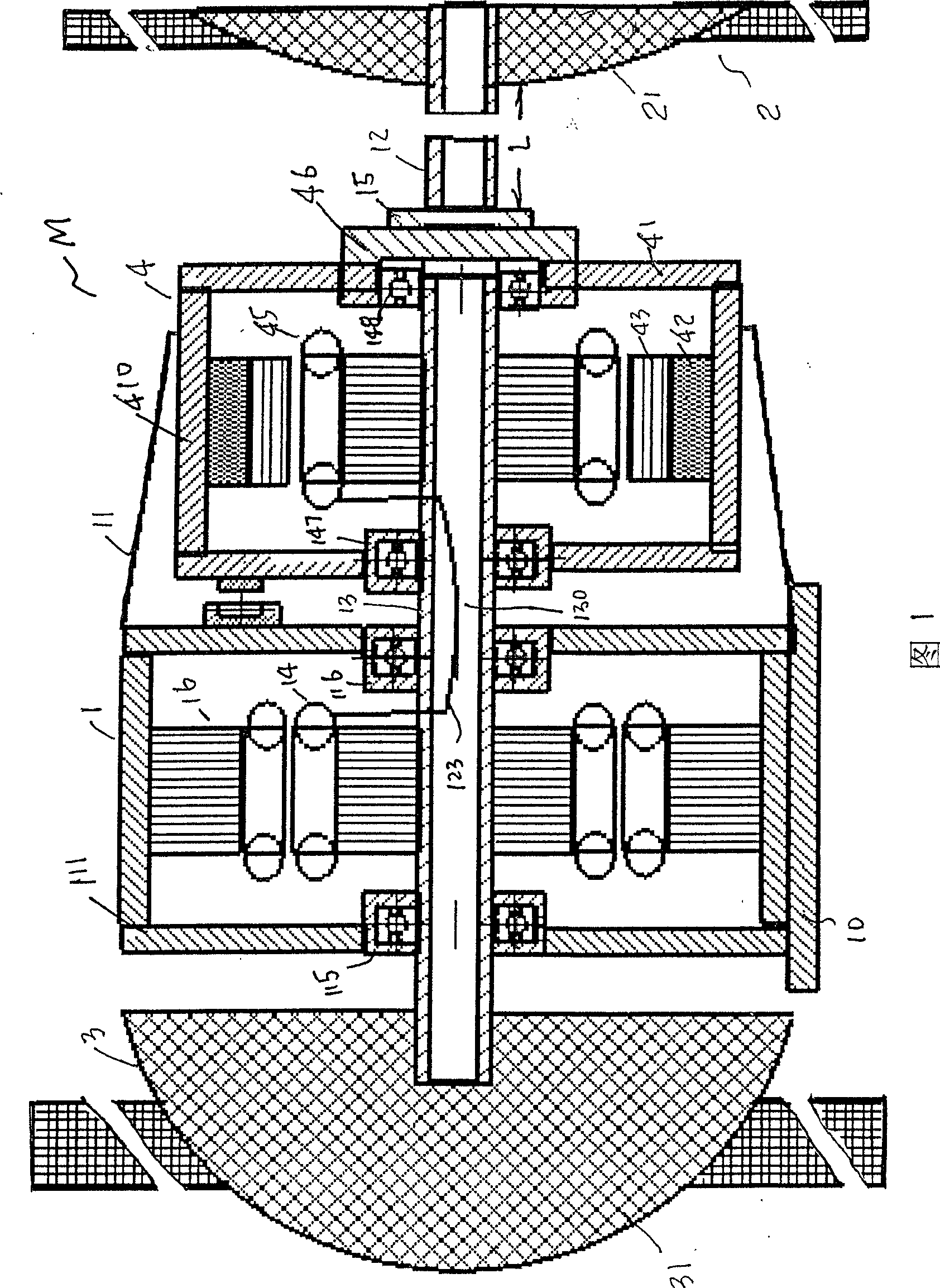 Double-rotor variable speed and variable frequency power generator