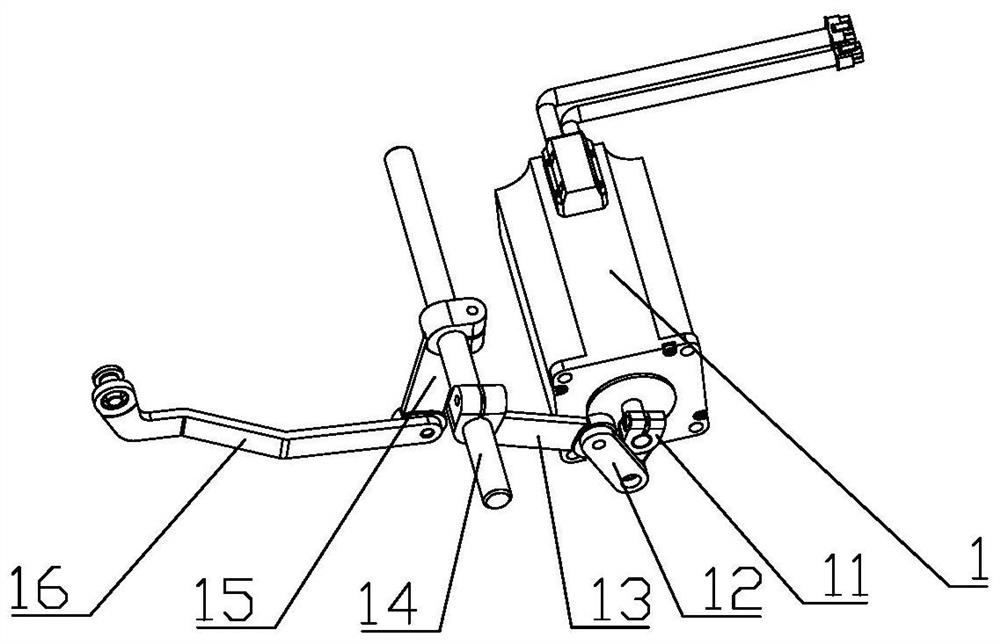 Motor-driven lifting and pressing and thread trimming mechanism for button attaching machine