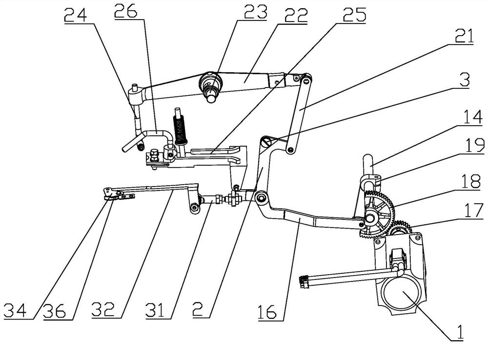 Motor-driven lifting and pressing and thread trimming mechanism for button attaching machine