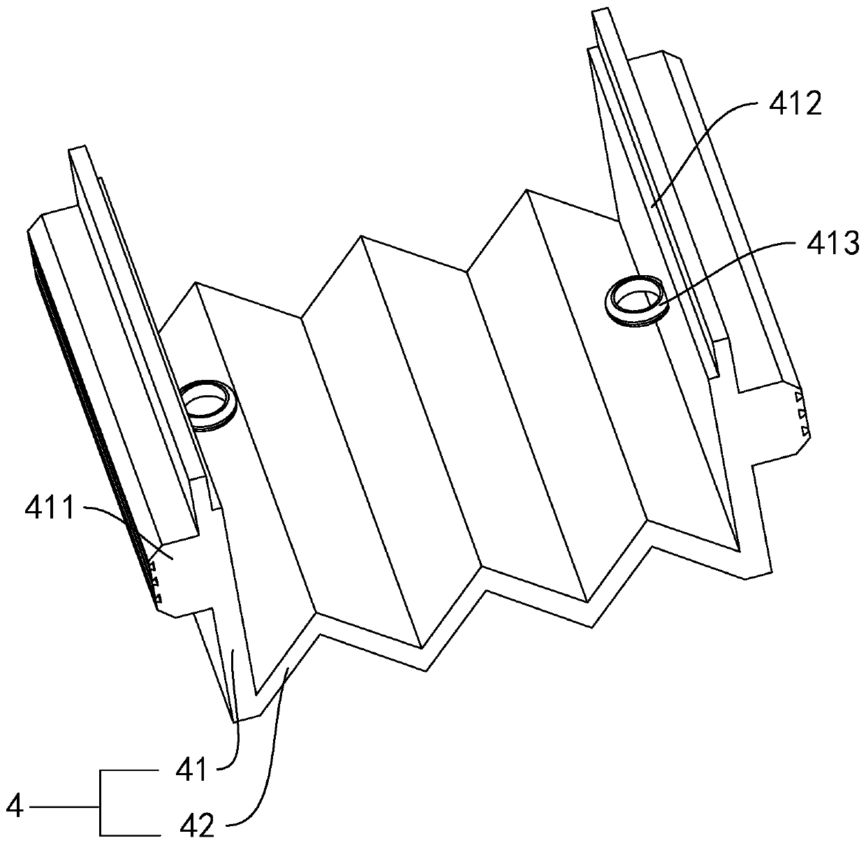 Roof deformation joint structure and construction method thereof