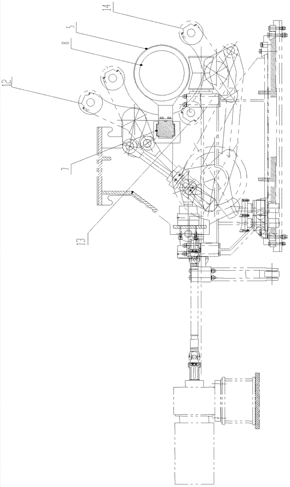 Feeding device on front stand of ASSEL tube mill