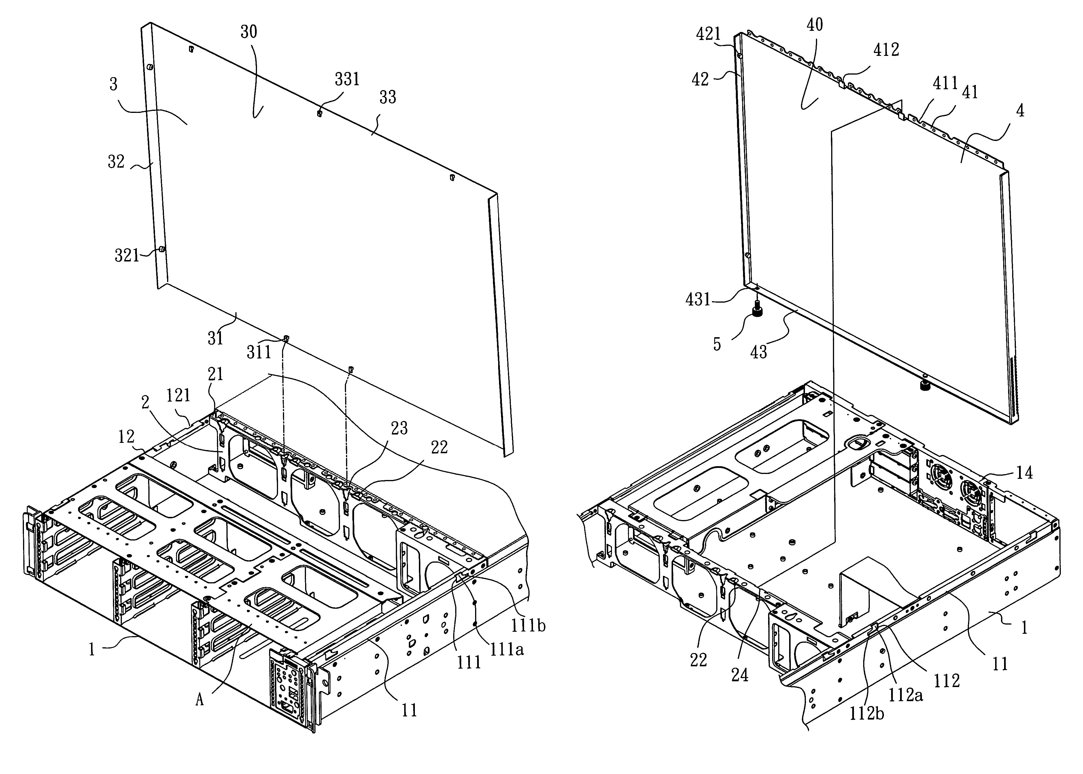 Detachable case assembly for computer server