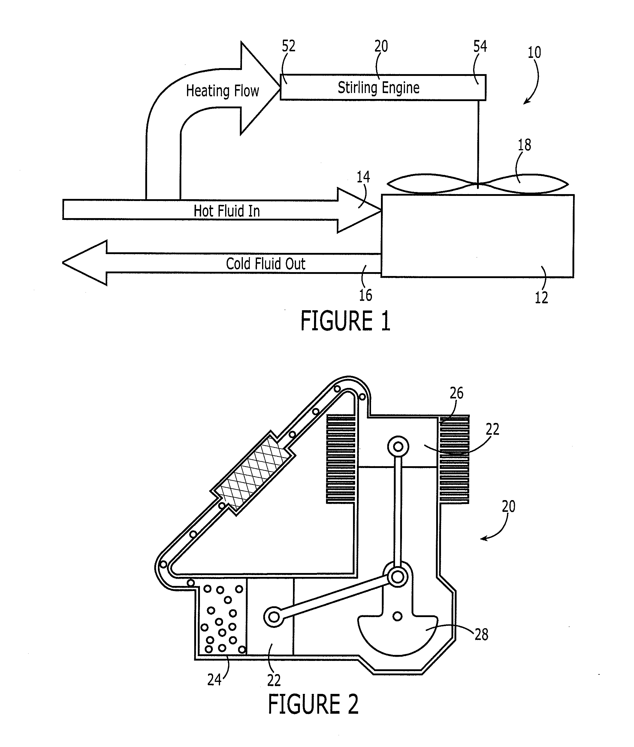 Heat exchanger and associated method employing a stirling engine