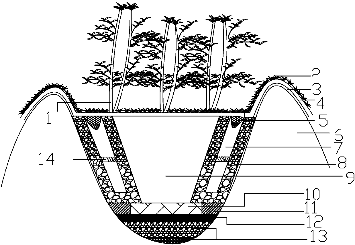 Water and soil conservation structure for accelerating rock weathering at stony desertification area and building method thereof