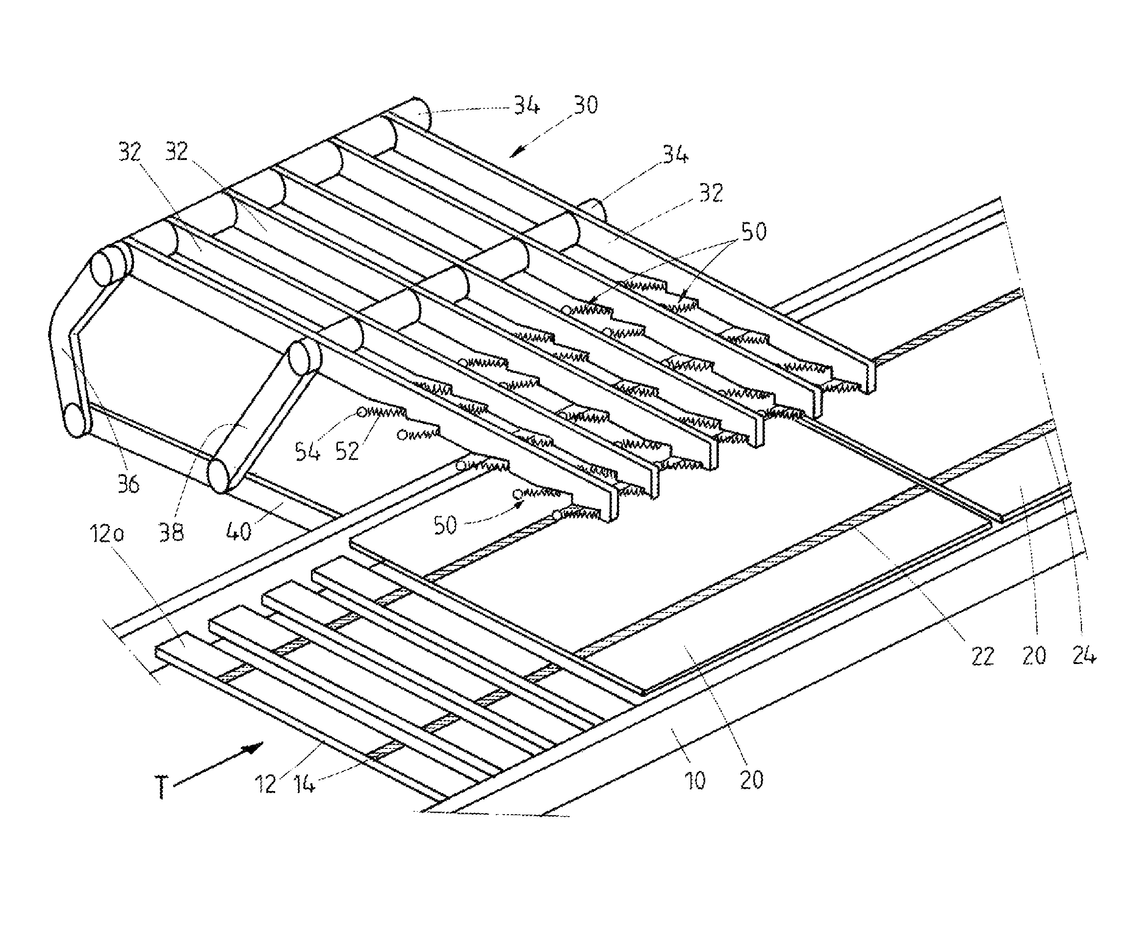 Device for fixing conductor tracks on a solar cell