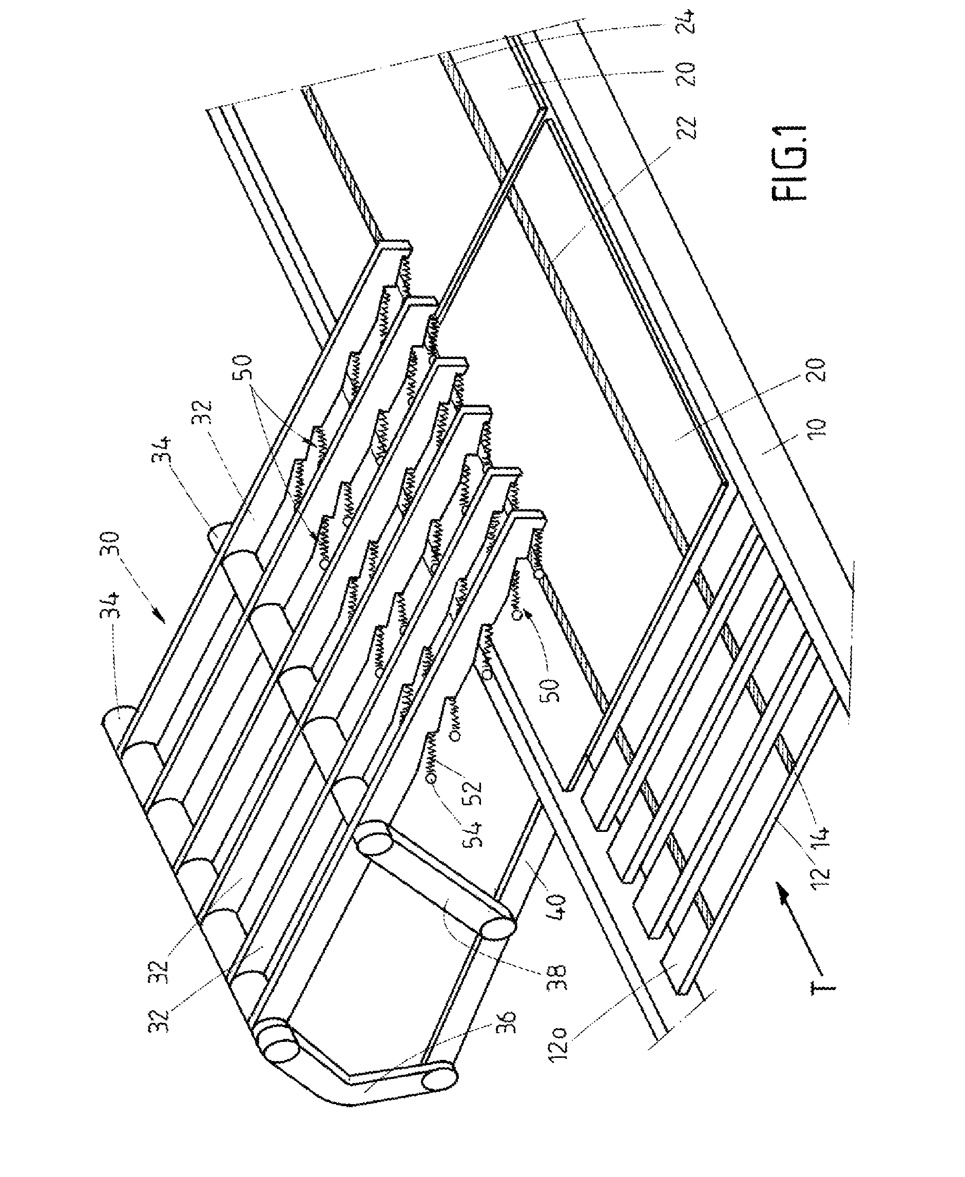 Device for fixing conductor tracks on a solar cell