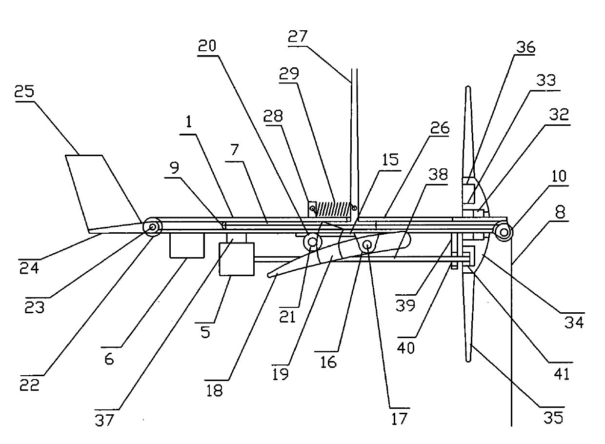 Aircraft and airship type high-altitude wind power generation device