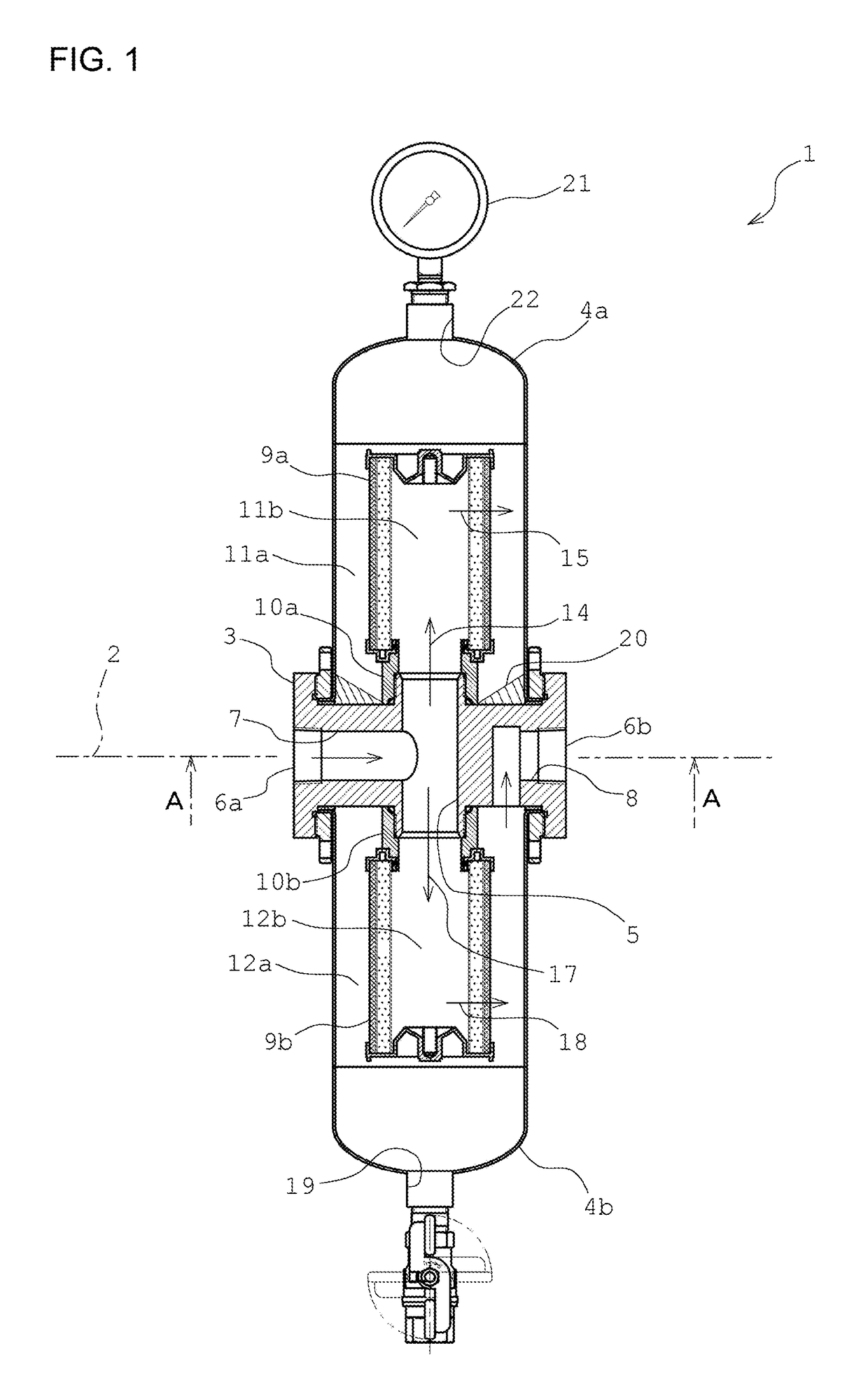 Filter apparatus for compressed air