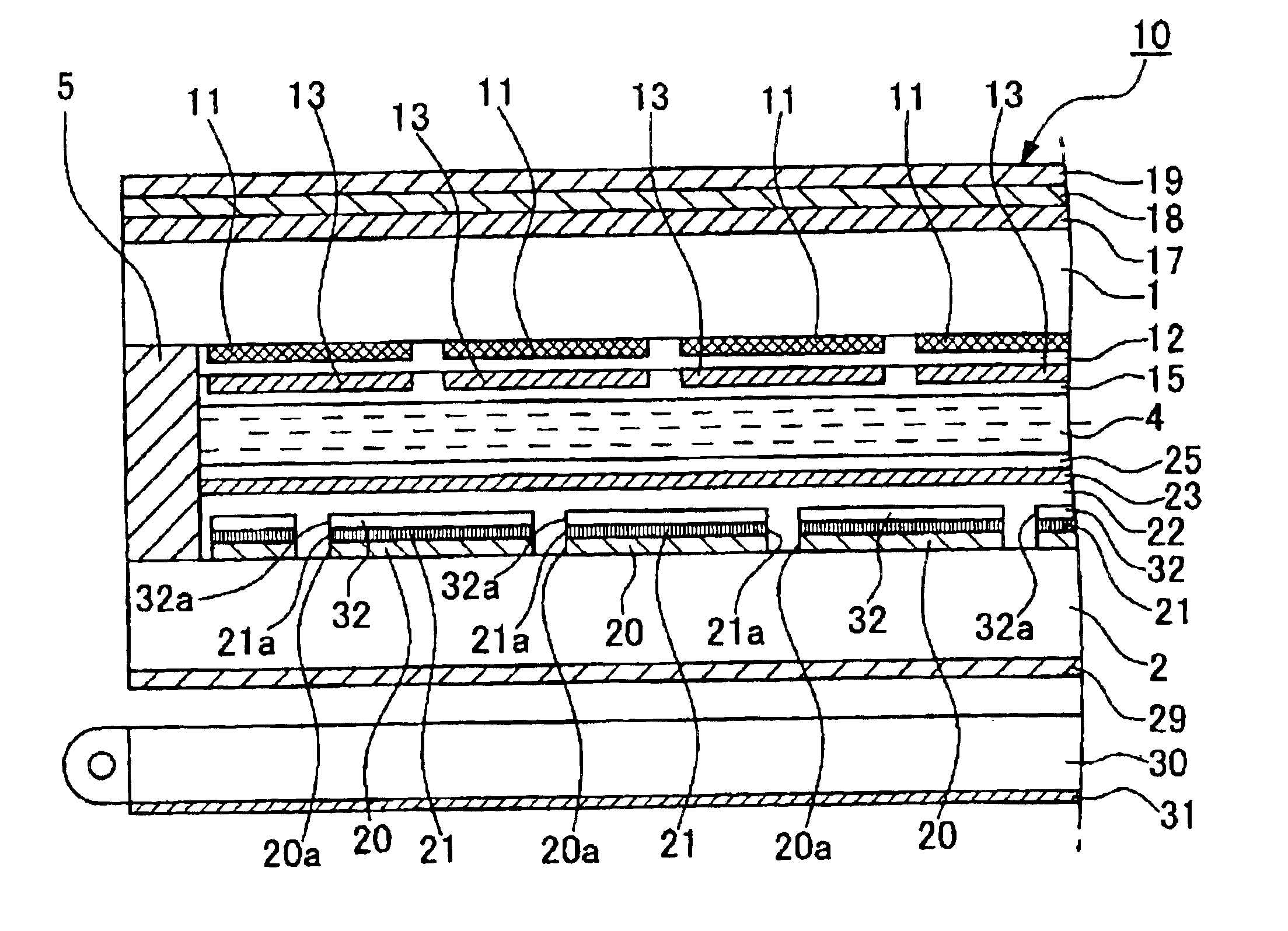 Liquid crystal display device with a partial reflector and a polarizer on the partial reflector and an electronic apparatus