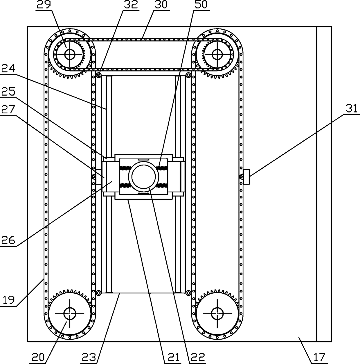 Woolen strip tensioning and winding mechanism