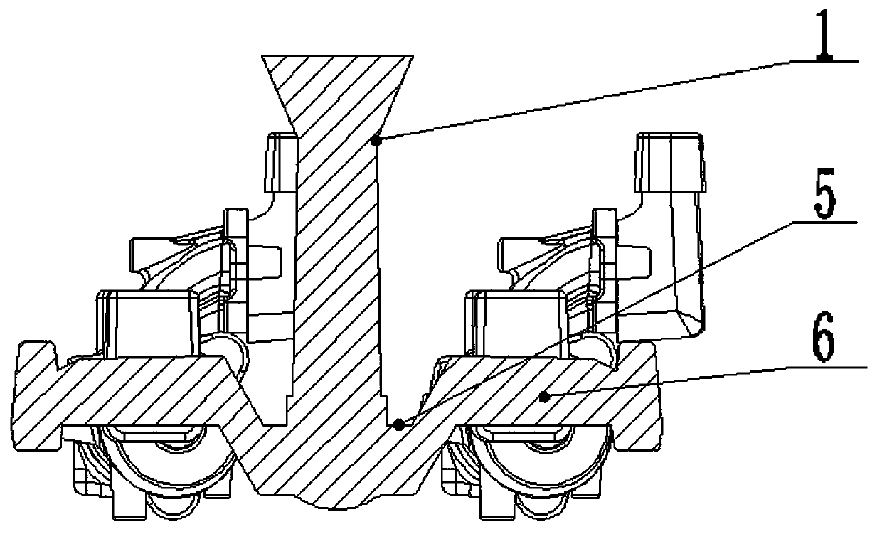 A heat-resistant steel volute sprue slag-retaining and shrinkage-feeding process