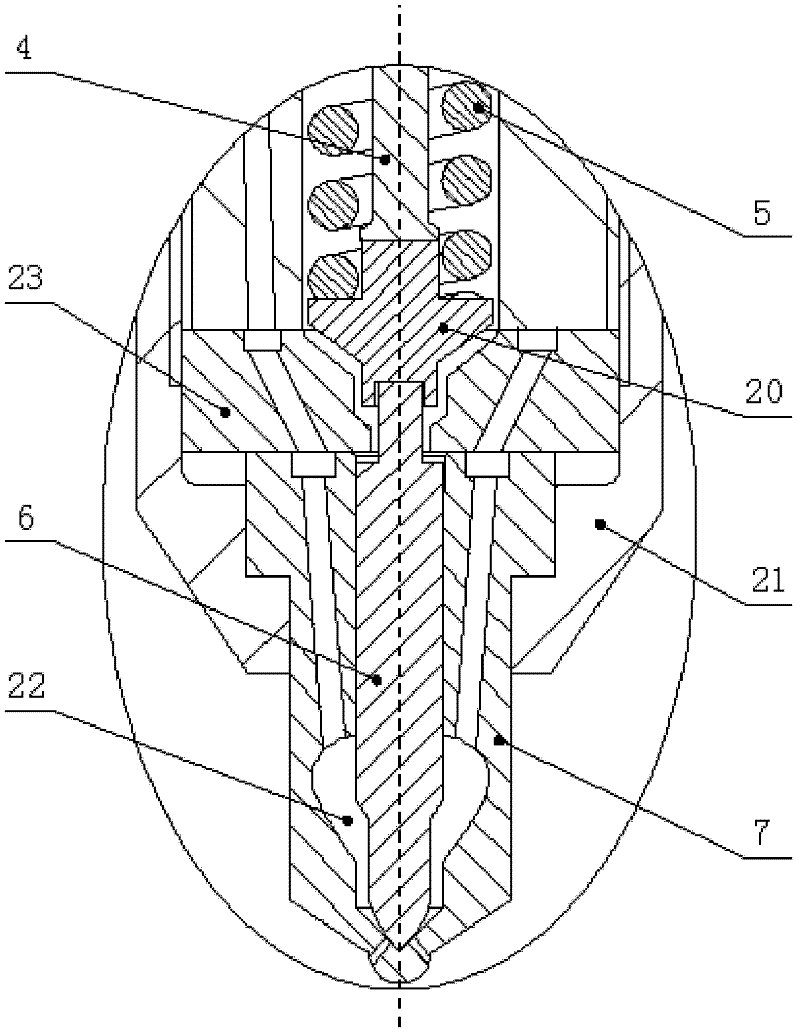 Low oil return type piezoelectric control fuel injector