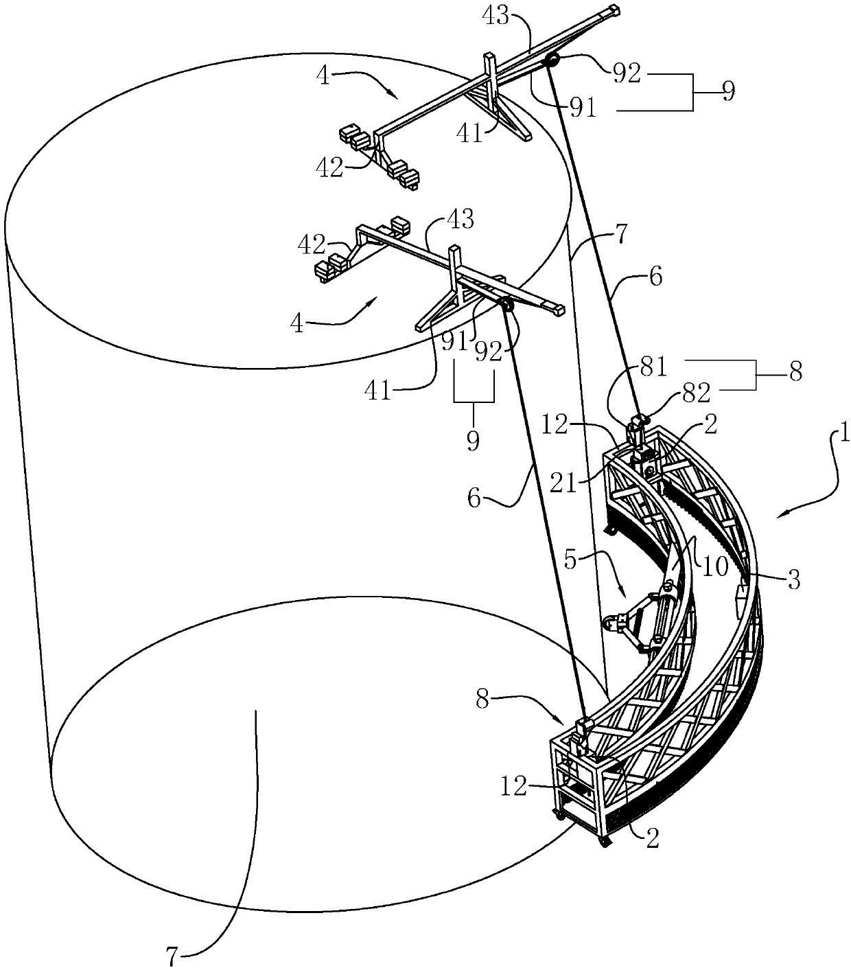 Circular-arc-shaped hanging basket and circular-ring-shaped hanging basket formed by splicing circular-arc-shaped hanging baskets