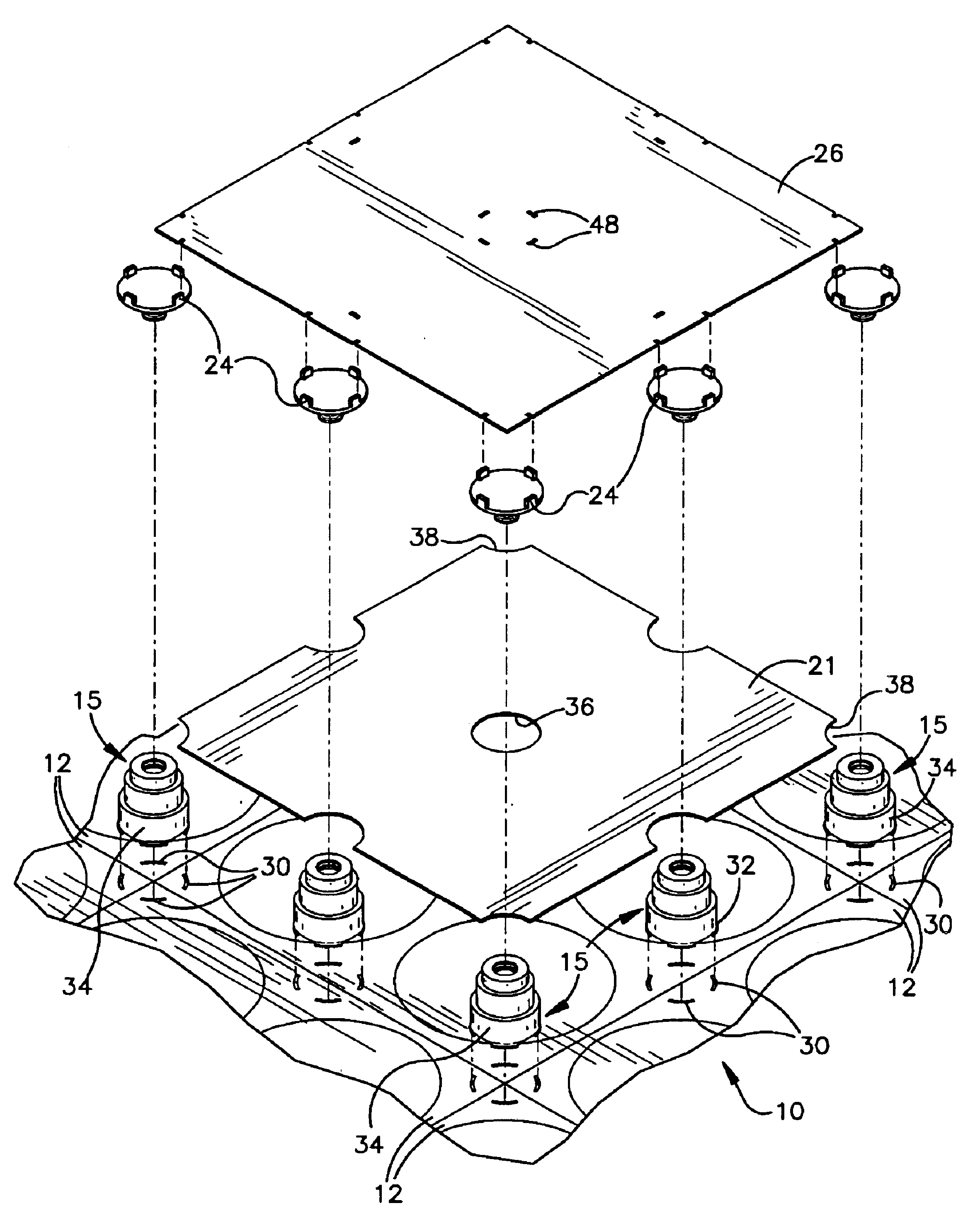 Raised flooring system and method