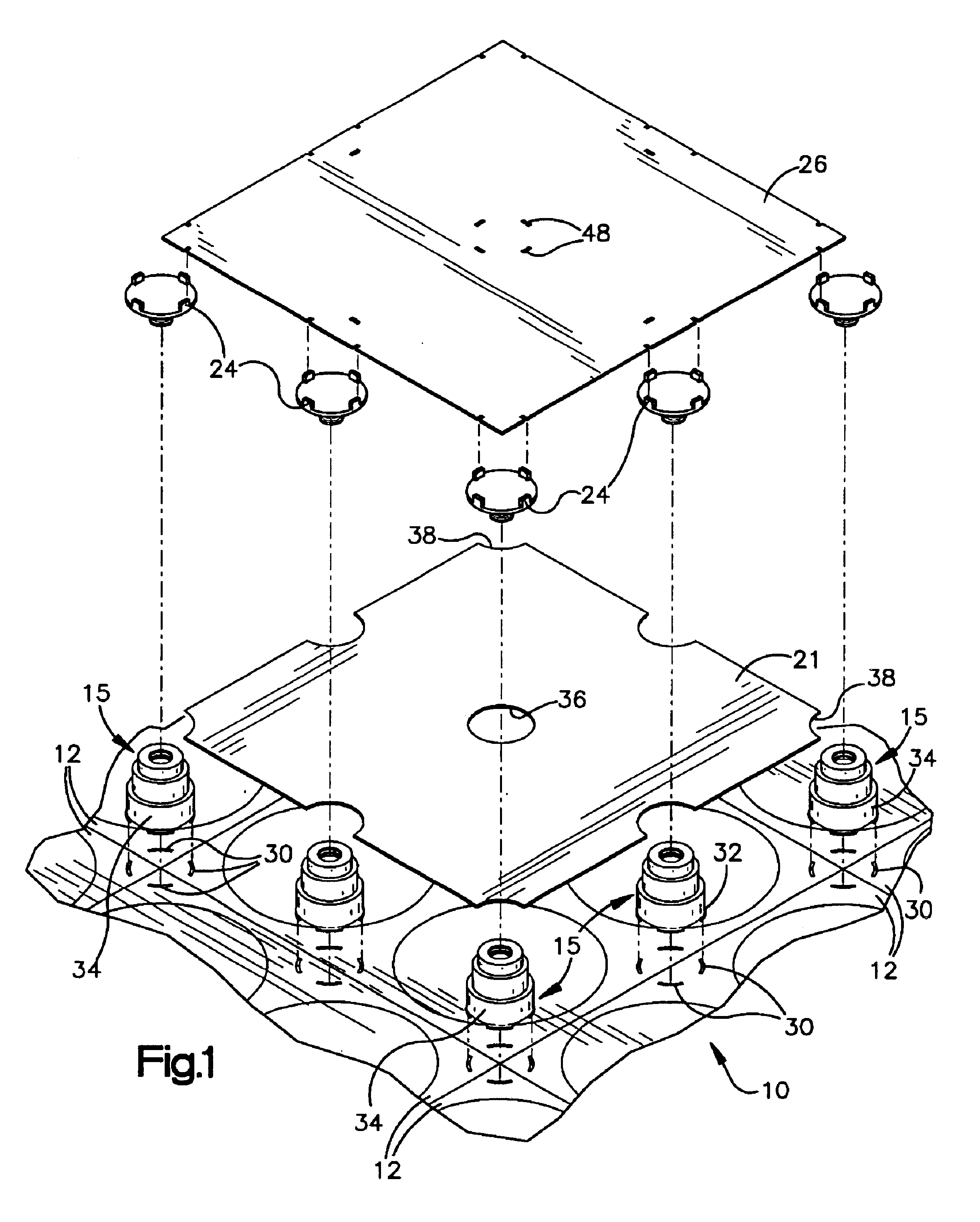 Raised flooring system and method