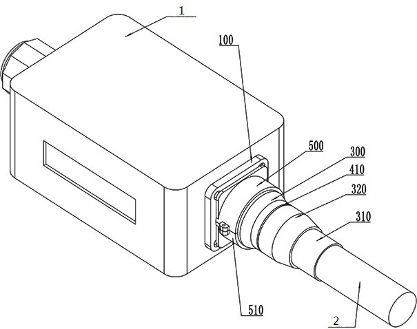 Optical cable connection structure for human body bionics signal monitoring and conversion system