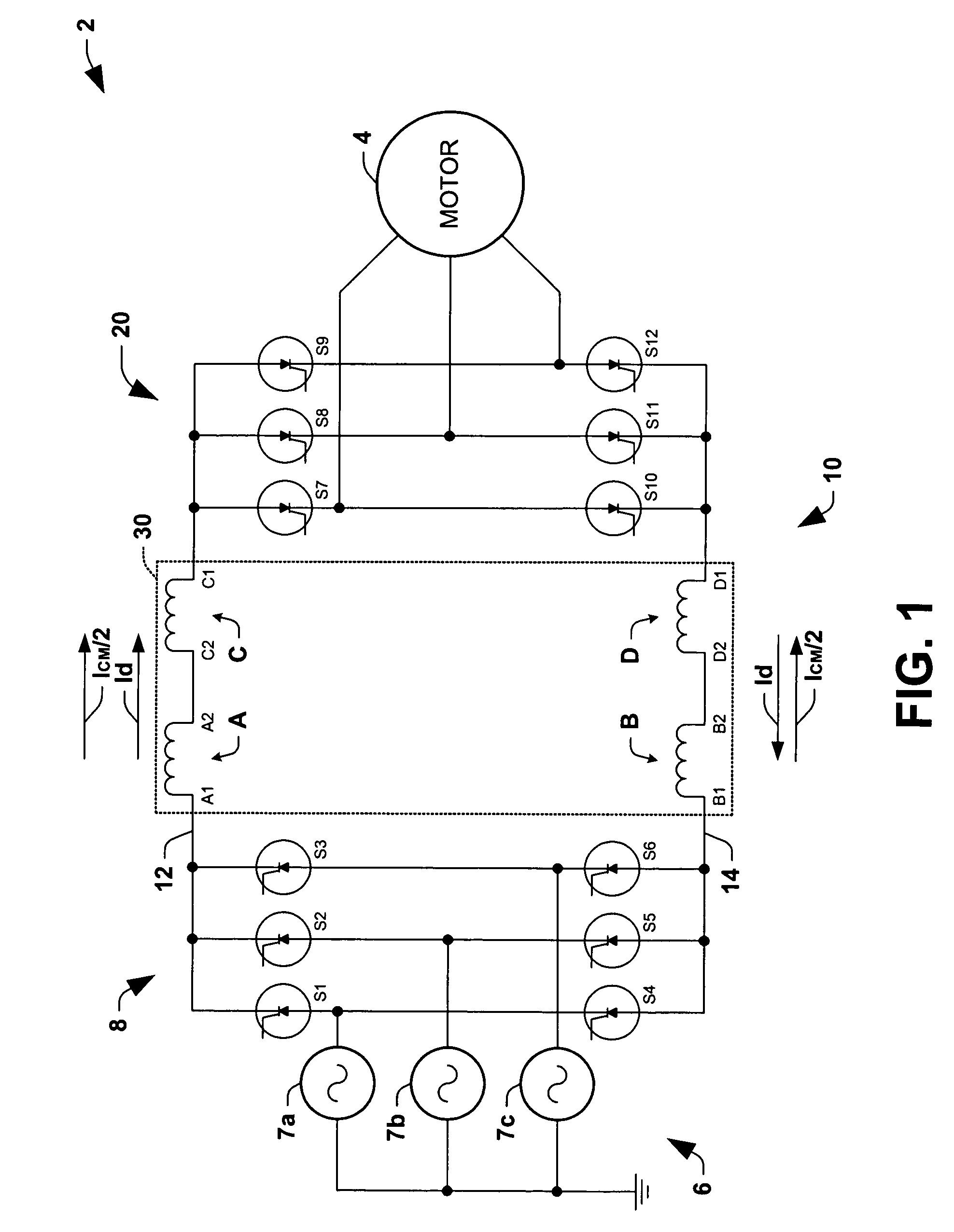 Integrated DC link choke and method for suppressing common-mode voltage in a motor drive