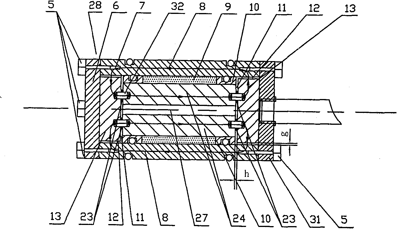 Magnetorheological damper with annular and disc-shaped liquid flow resistance channels simultaneously