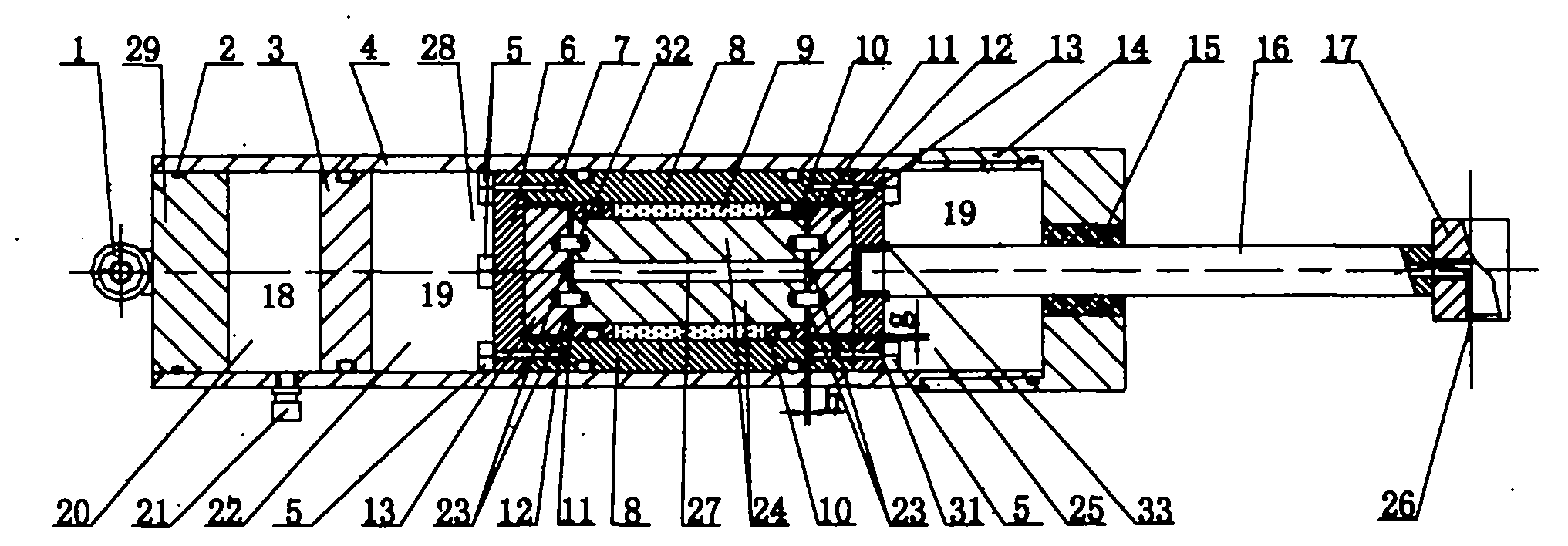 Magnetorheological damper with annular and disc-shaped liquid flow resistance channels simultaneously