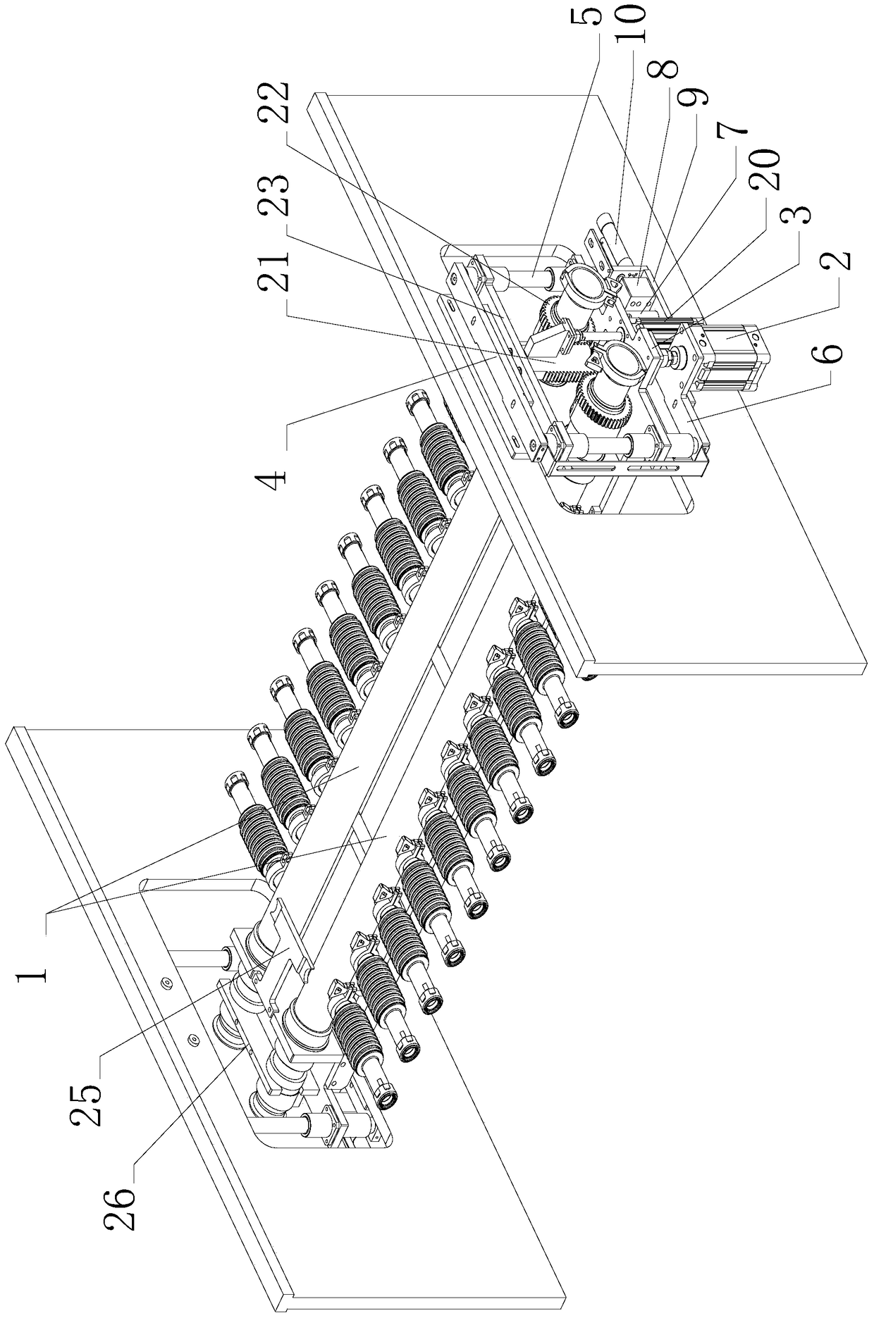 A linear filling device