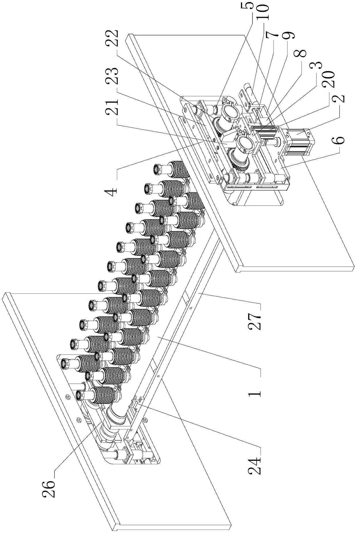 A linear filling device