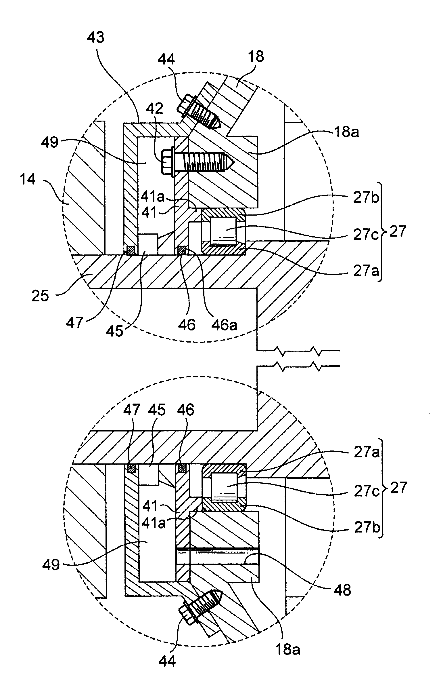 Seal structure of mechanical device and wind turbine generator