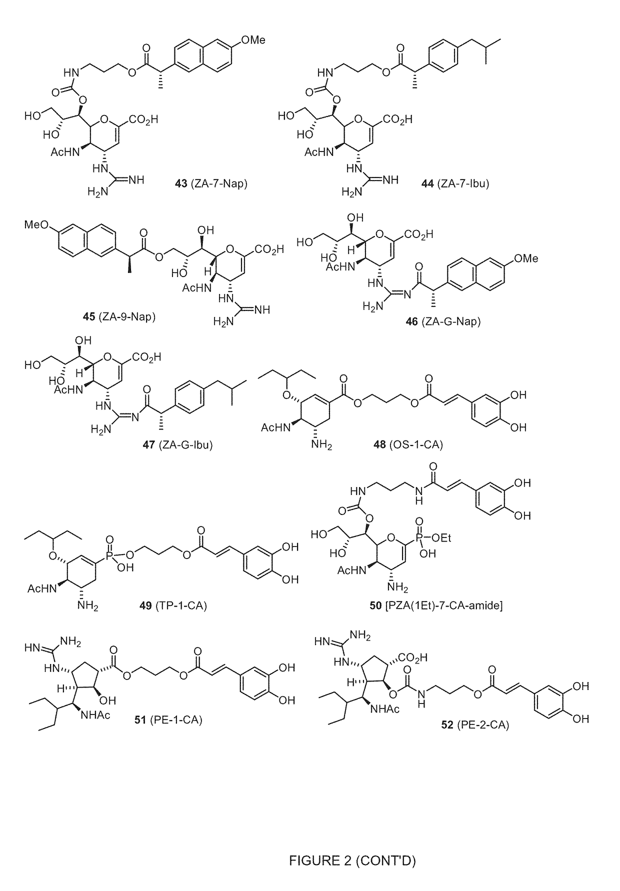 Enhanced anti-influenza agents conjugated with anti-inflammatory activity